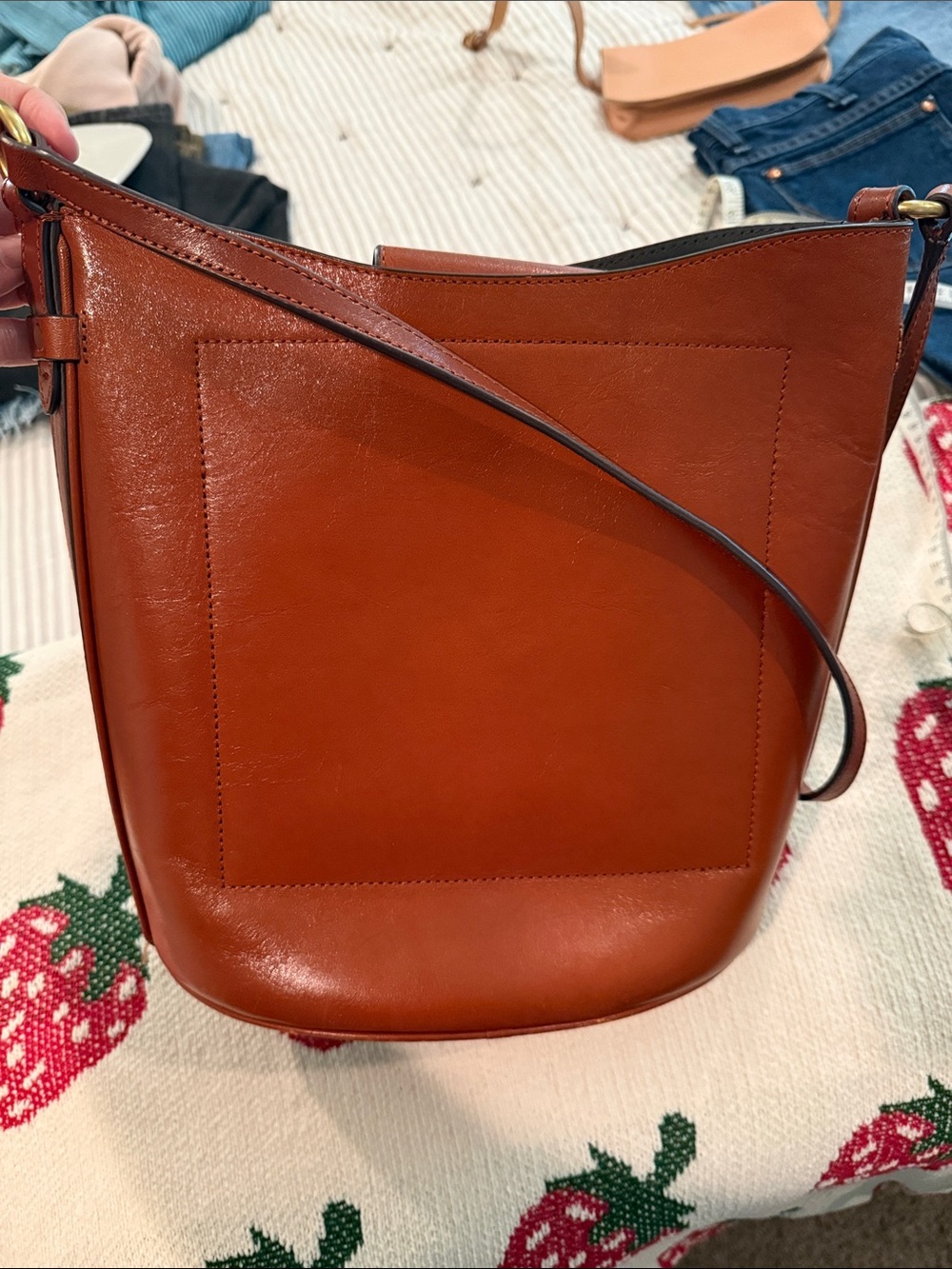 Banana Republic Classic Leather Bucket Bag